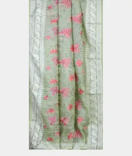 Green Silk Kota Embroidery Saree T3972712