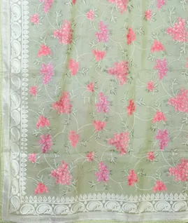 Green Silk Kota Embroidery Saree T3972714