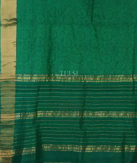 Bottle Green Silk Kota Embroidery Saree T4837564
