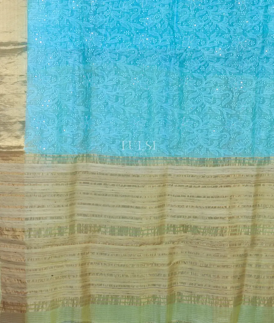 Blue Silk Kota Embroidery Saree T4465344