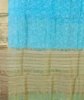 Blue Silk Kota Embroidery Saree T4465344