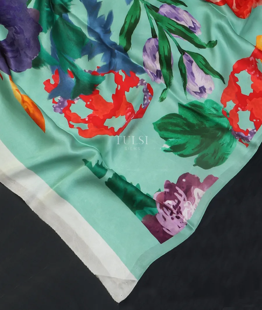 Blue Satin Crepe Silk Saree T4846072