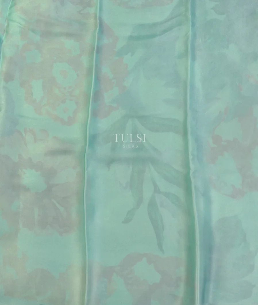 Blue Satin Crepe Silk Saree T4846073