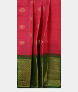 Pinkish Red Kanjivaram Silk Saree T4862172