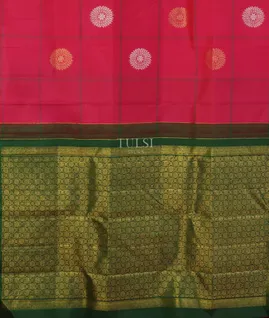 Pinkish Red Kanjivaram Silk Saree T4862174
