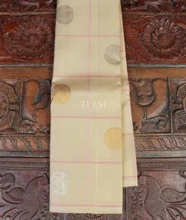 Cream Kanjivaram Silk Saree T4862161