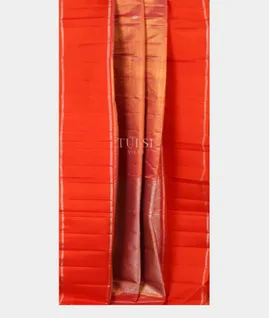 Orangish Pink Handwoven Kanjivaram Silk Saree T4862782
