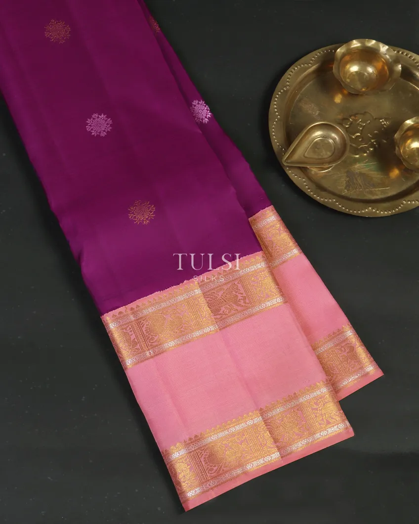 Purple Handwoven Kanjivaram Silk Saree T470485-image