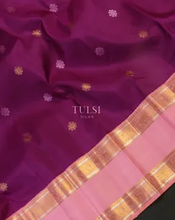 Purple Handwoven Kanjivaram Silk Saree T4704854