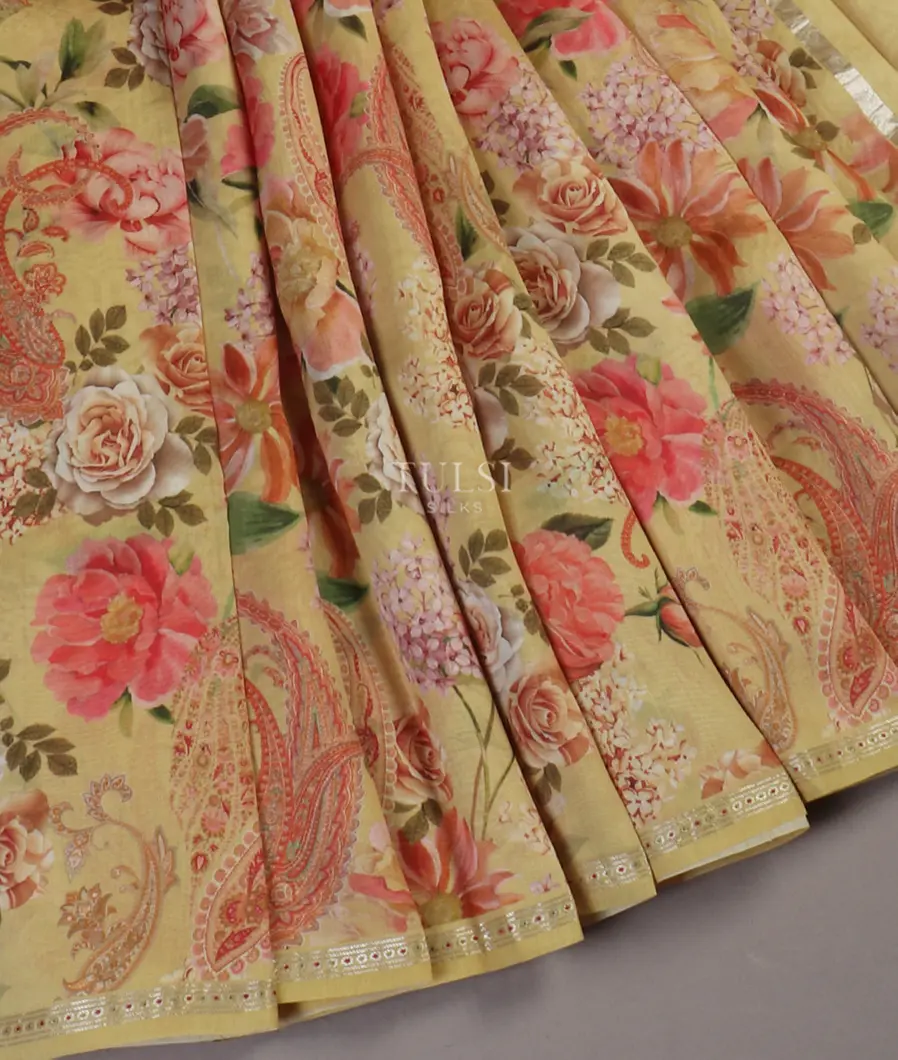 Yellow Chaniya Silk Saree T4875222