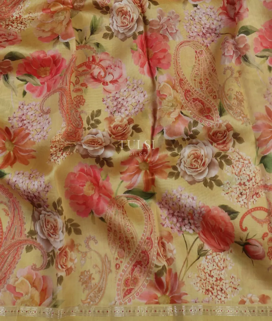 Yellow Chaniya Silk Saree T4875224