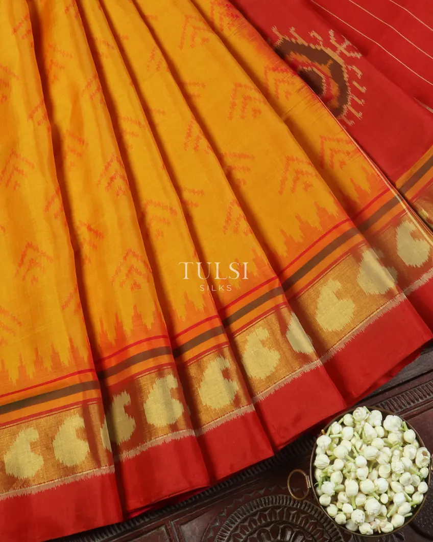 Yellow Patola Silk Saree T367364-image