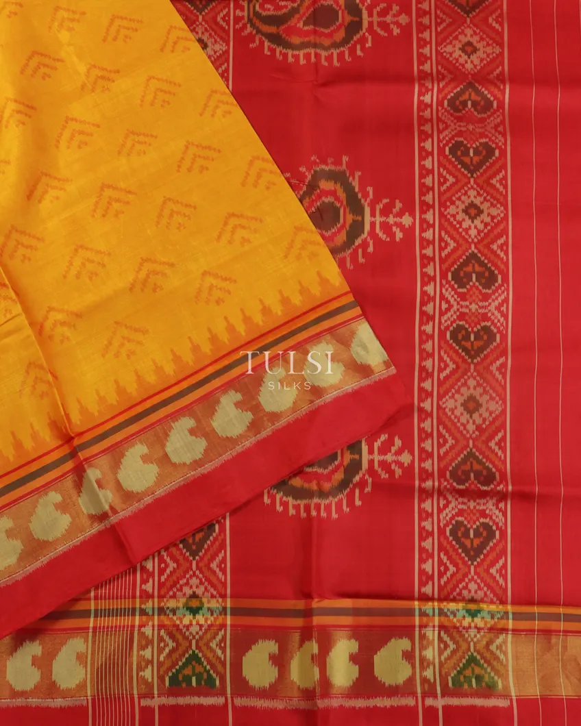 Yellow Patola Silk Saree T3673642