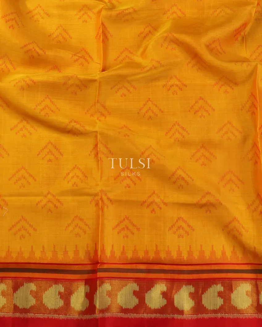 Yellow Patola Silk Saree T3673644
