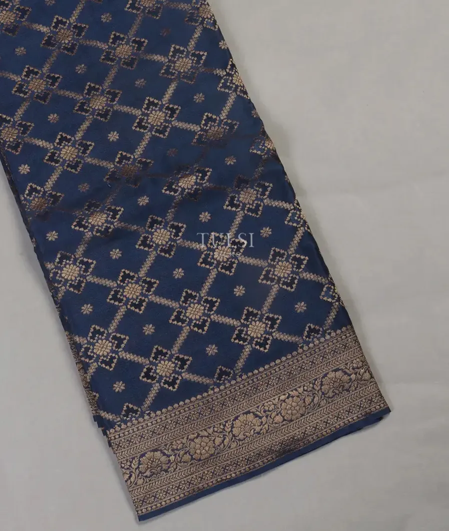 Blue Mysore Crepe Silk Saree T454271-image