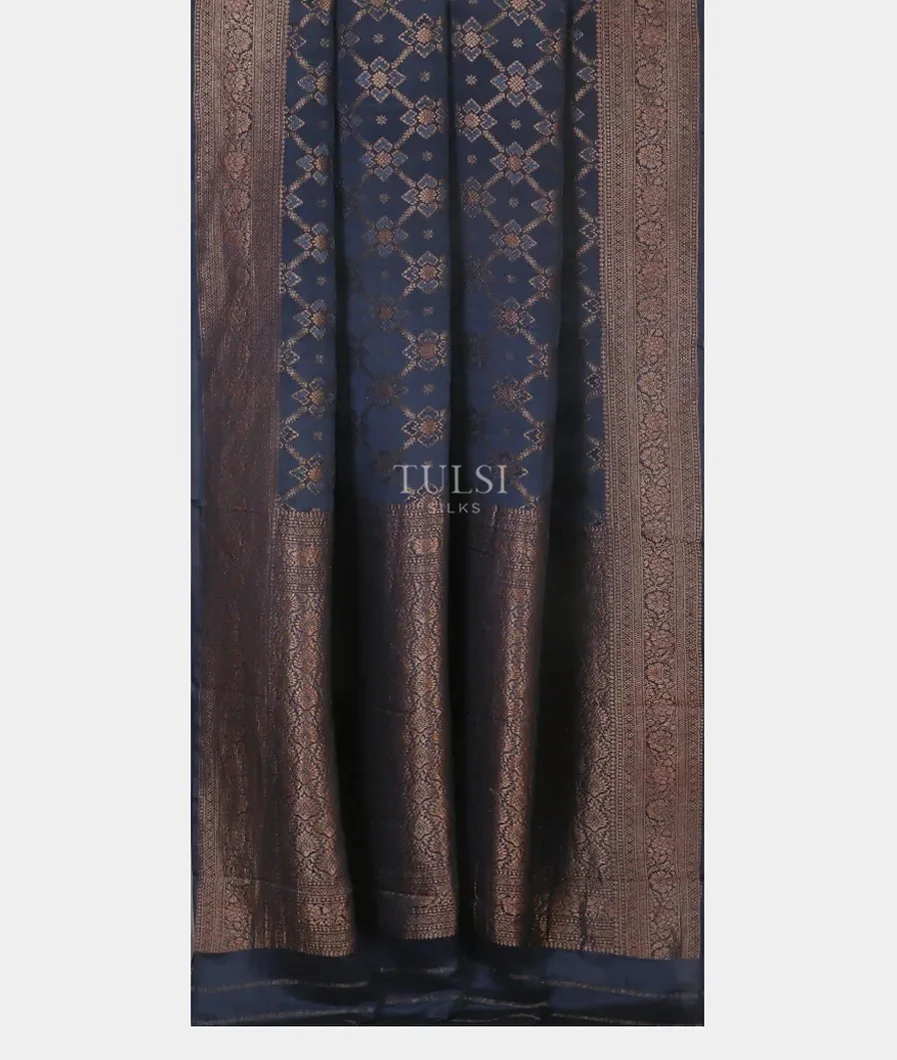 Blue Mysore Crepe Silk Saree T4542712