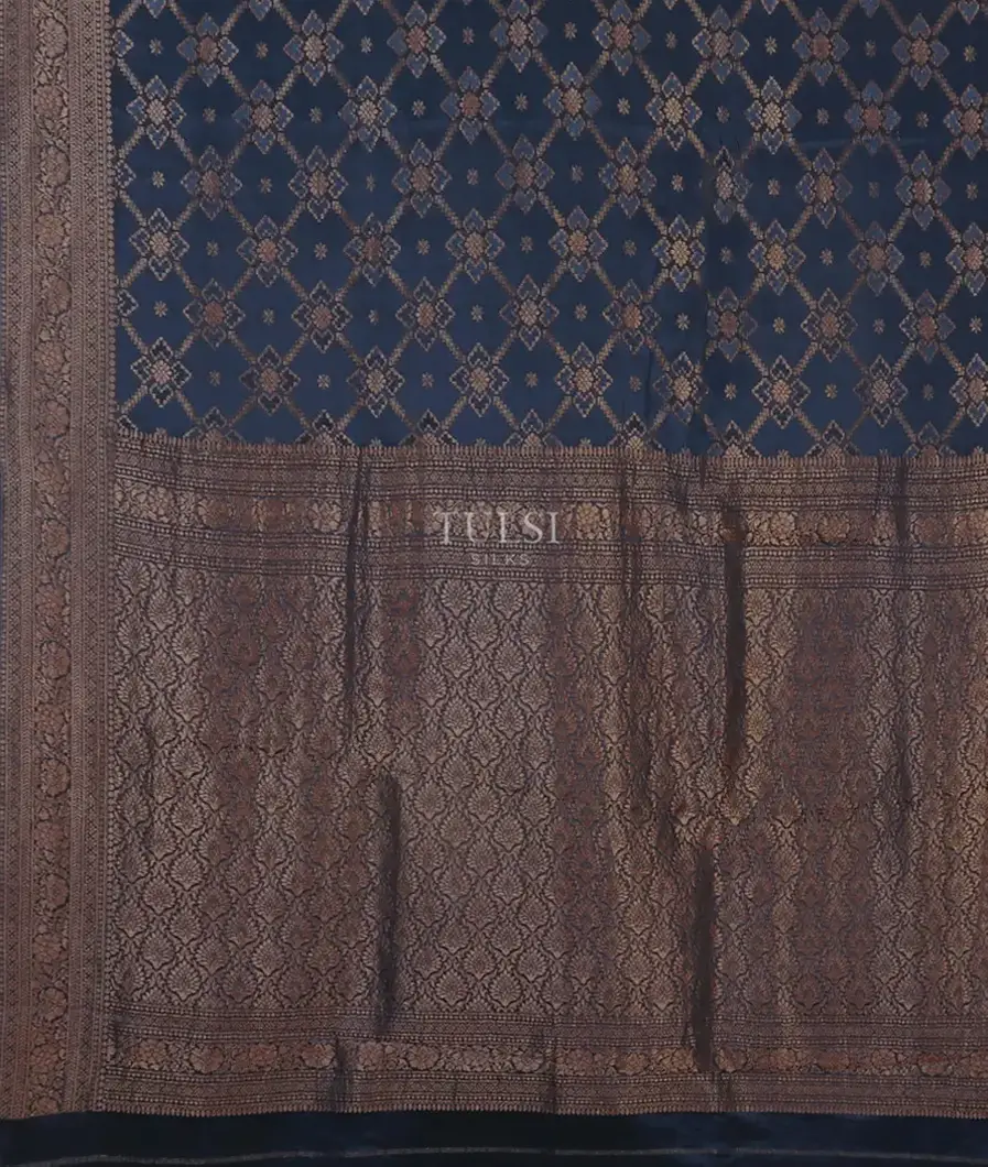 Blue Mysore Crepe Silk Saree T4542714