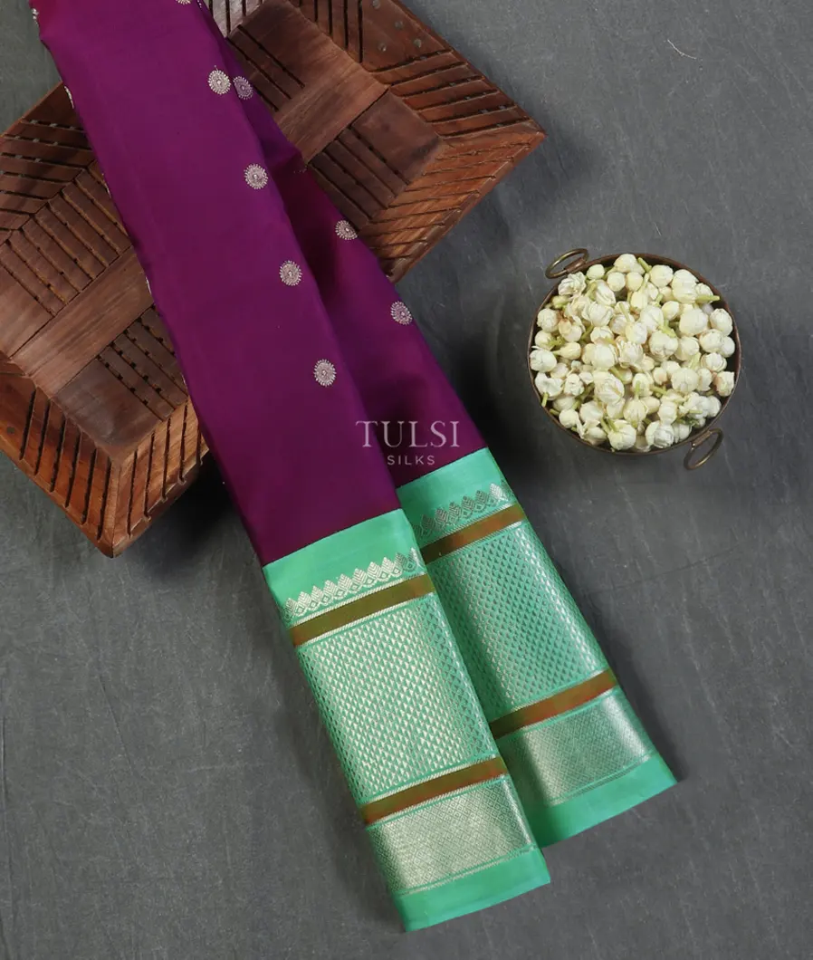 Purple Gadwal Silk Saree T485632-image