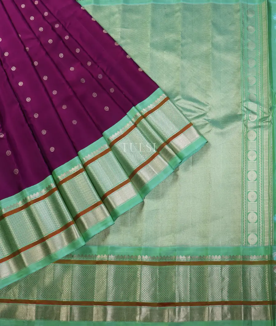 Purple Gadwal Silk Saree T4856322