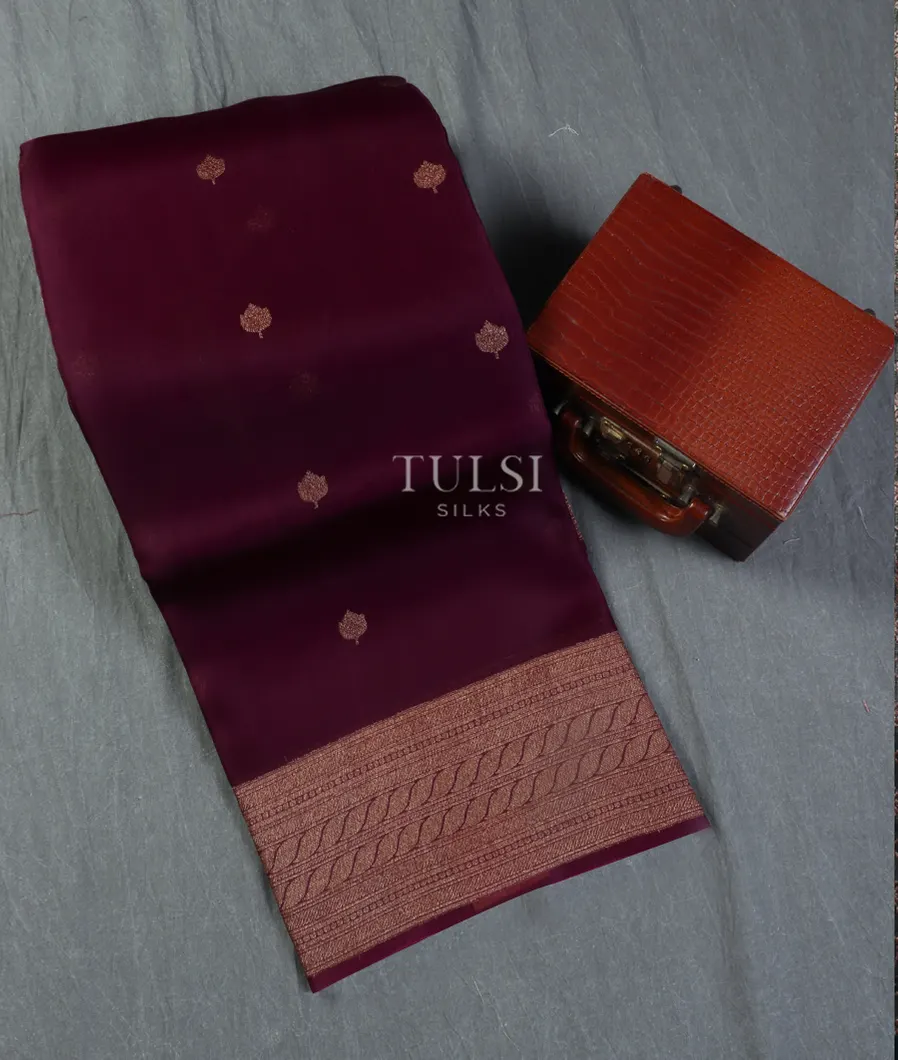 Purple Banaras Organza Saree  T425917-image