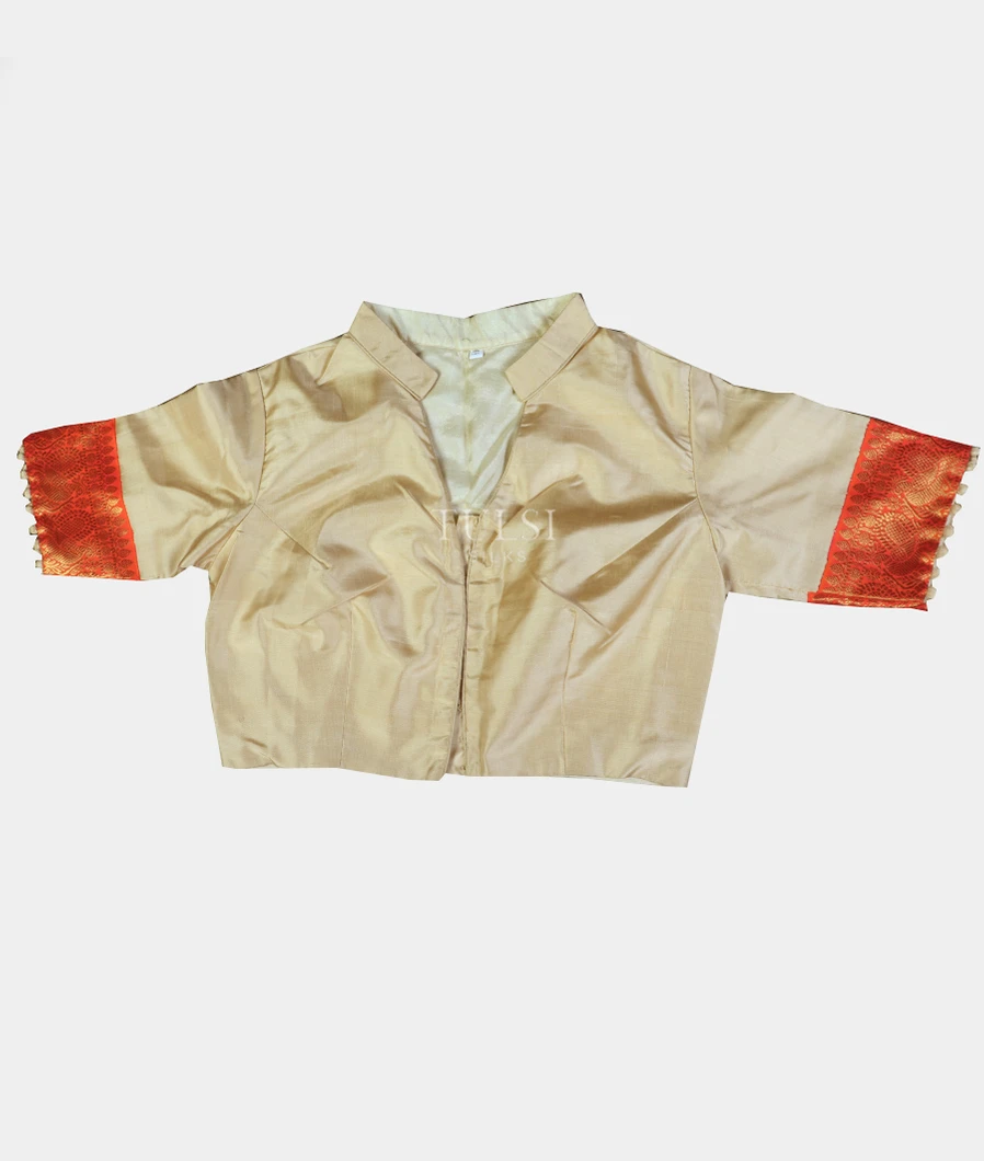 Cream Handwoven Kanjivaram Silk Blouse NC3359-image