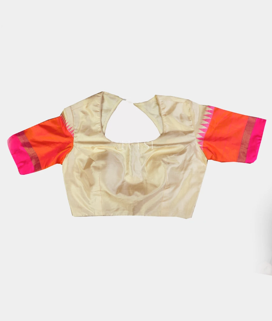 Cream Handwoven Kanjivaram Silk Blouse NC3379-image