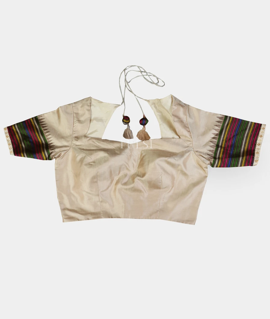 Beige Handwoven Kanjivaram Silk Blouse LH12136-image