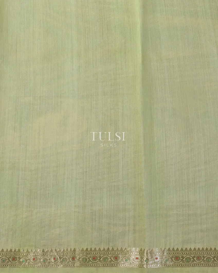 Green Kora Organza Printed Saree T4772773