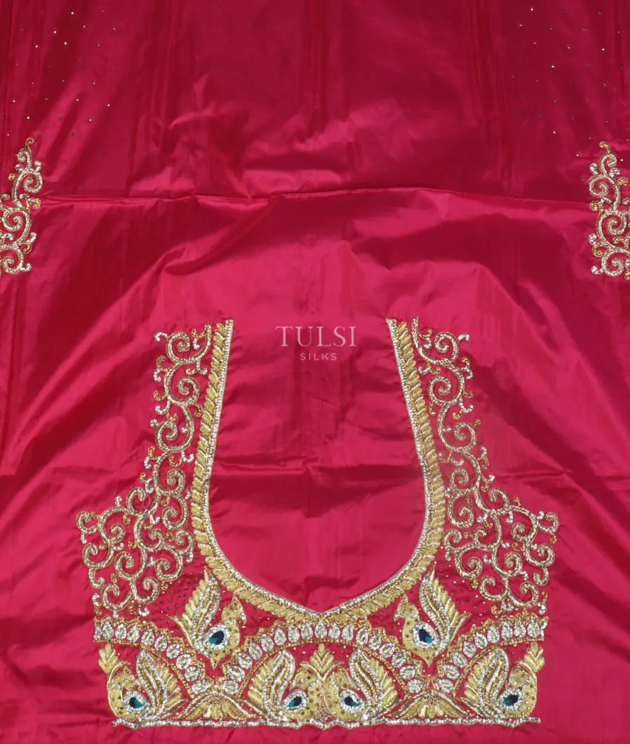 Magenta Handwoven Kanjivaram Silk Blouse T485408-image