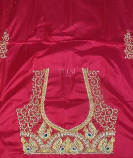 Magenta Handwoven Kanjivaram Silk Blouse T4854081