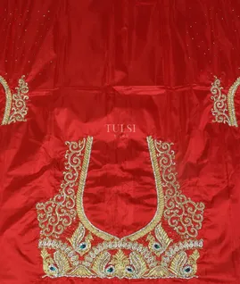 Red Handwoven Kanjivaram Silk Blouse T1644211