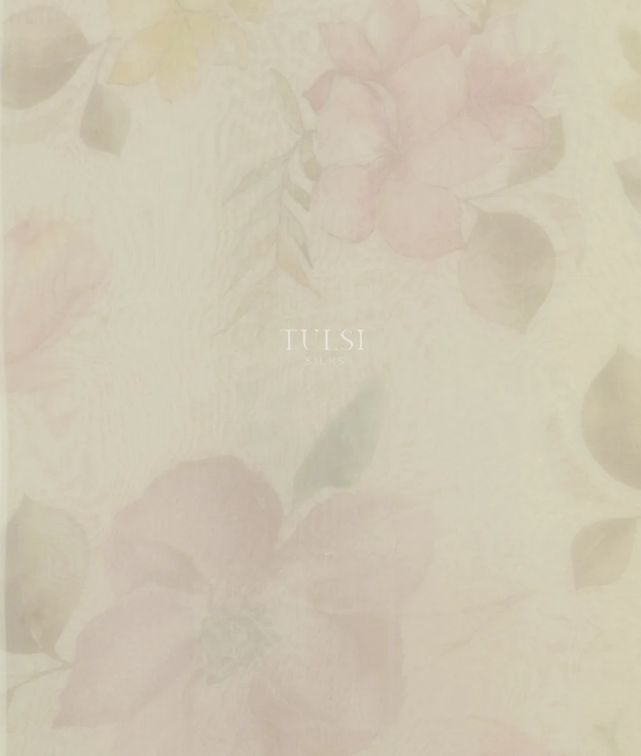 Cream Georgette Silk Saree T4160993