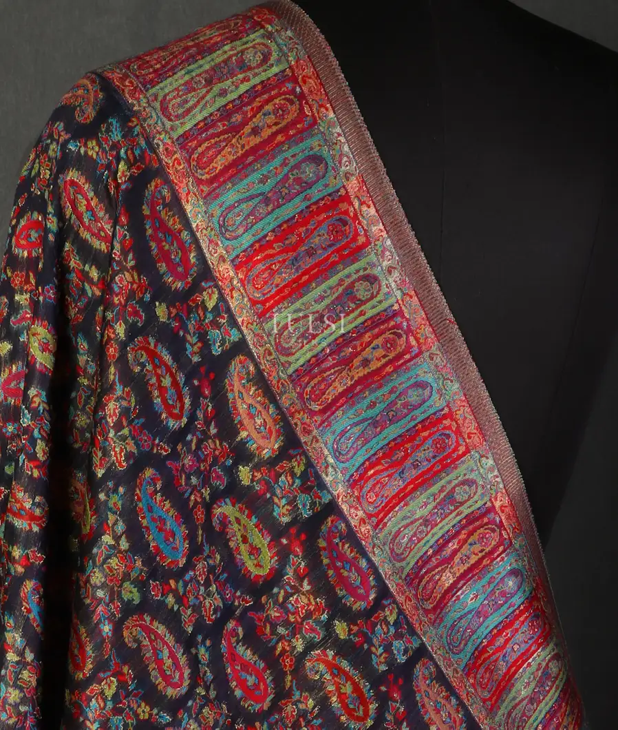 Black Cashmere Kani Silk Dupatta T489027-image