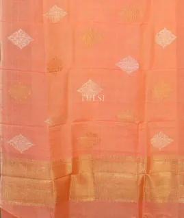 Peach Handwoven Kanjivaram Silk Dupatta LI7243