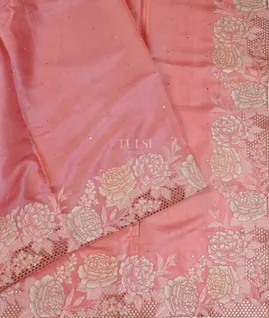 Pink Tussar Cutwork Saree T4904442