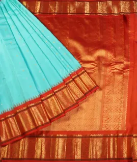 Blue Gadwal Silk Saree T4856234