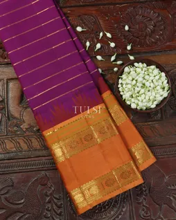 Purple Handwoven Kanjivaram Silk Saree T4838001