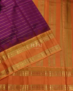 Purple Handwoven Kanjivaram Silk Saree T4838002
