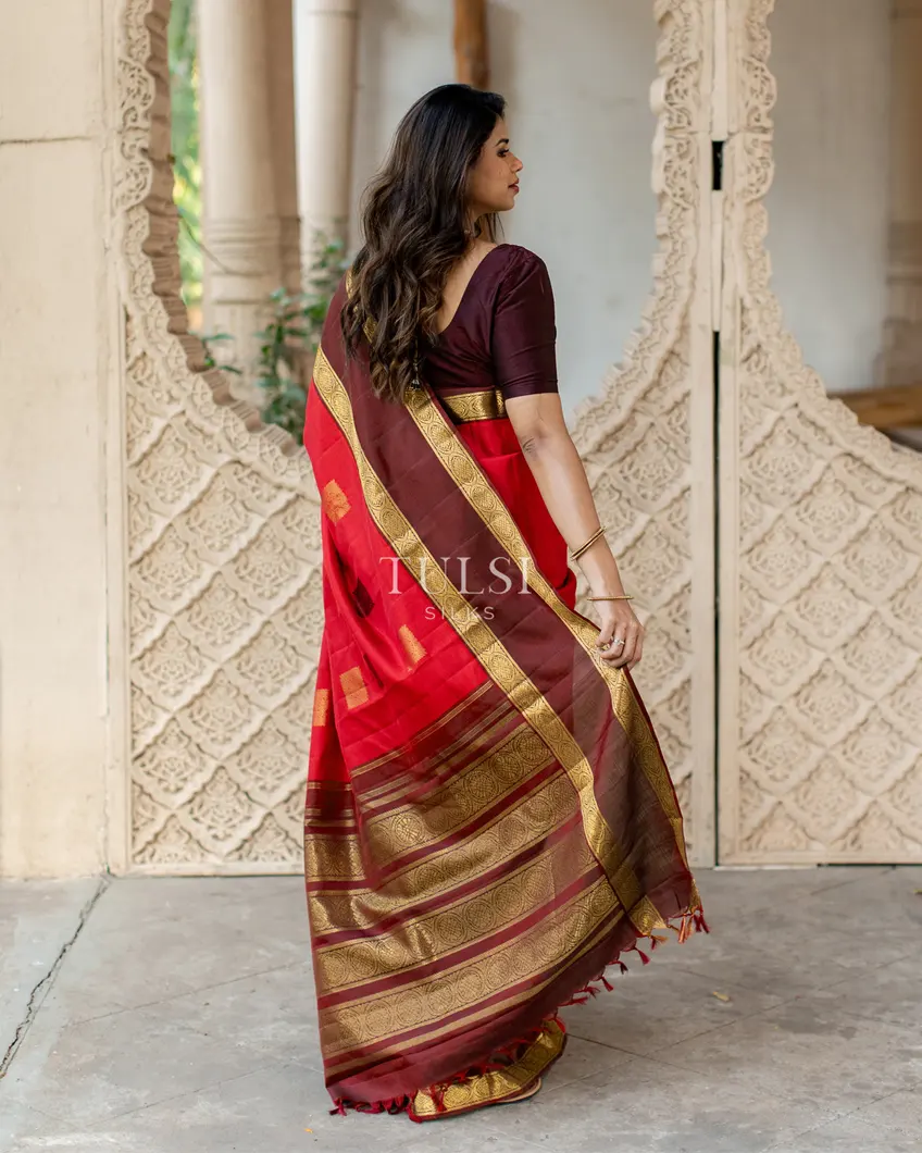 Red Kanjivaram Silk Saree T4877366