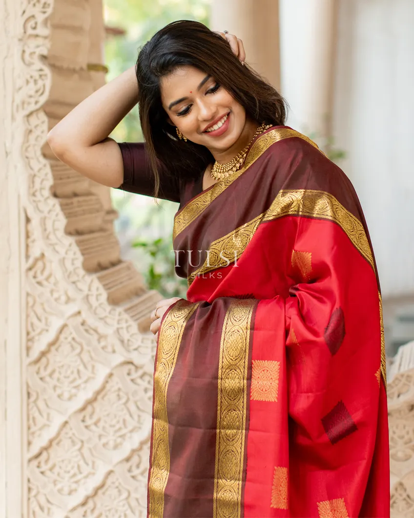 Red Kanjivaram Silk Saree T4877369
