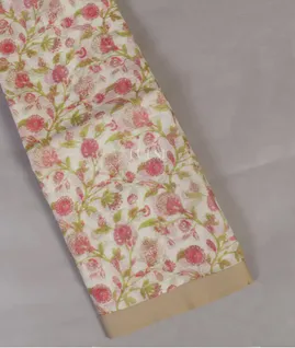 White Soft Printed Cotton Saree T4534261
