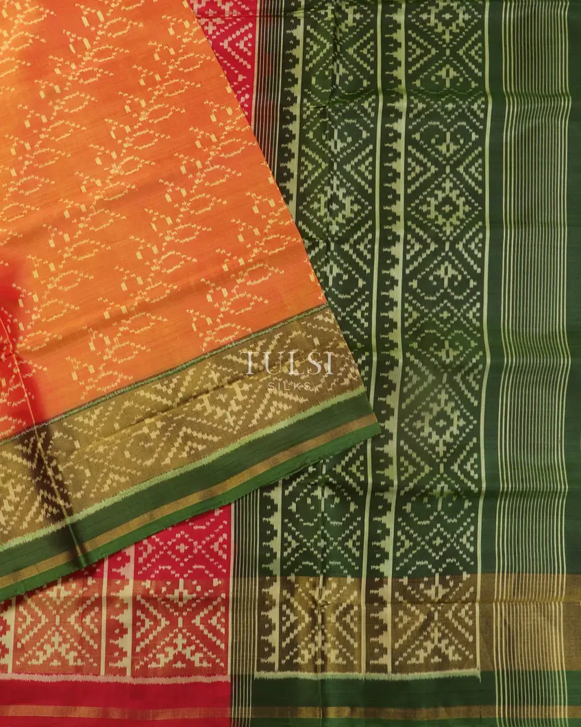 Yellow Patola Silk Saree T4904652