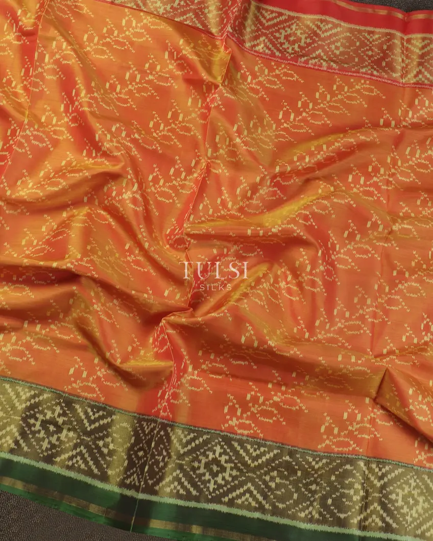 Yellow Patola Silk Saree T4904654
