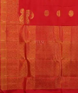 Pinkish Orange Kanjivaram Silk Saree T3747054
