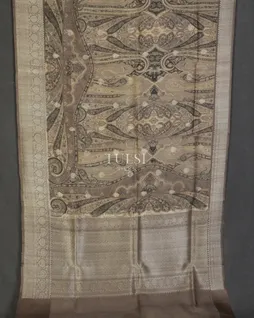 Beige Printed Banaras Kathan Silk Saree T4914892