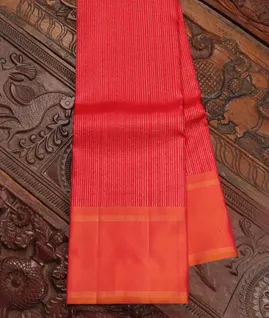 Pinkish Orange Kanjivaram Silk Saree T3835301