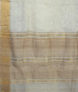 White Silk Kota Embroidery Saree T4942354