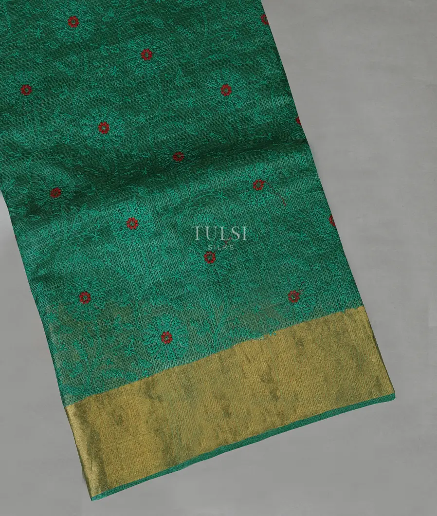 Green Silk Kota Embroidery Saree T411535-image