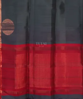 Grey Woven Raw Silk Saree T4840914
