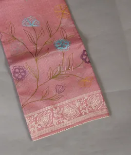 Pink Silk Kota Embroidery Saree T4944991